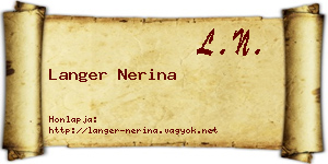 Langer Nerina névjegykártya